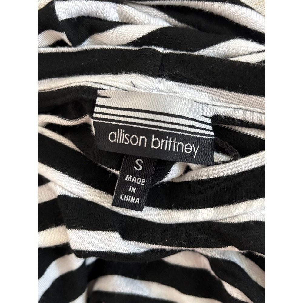 Allison Brittney Black White Stripe‎ Sleeveless Midi Dress Women's Size S - Picture 3 of 3
